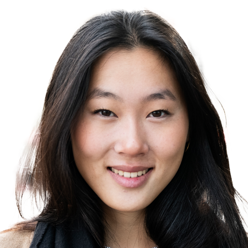 Smiling Woman with Long Hair in Casual Attire